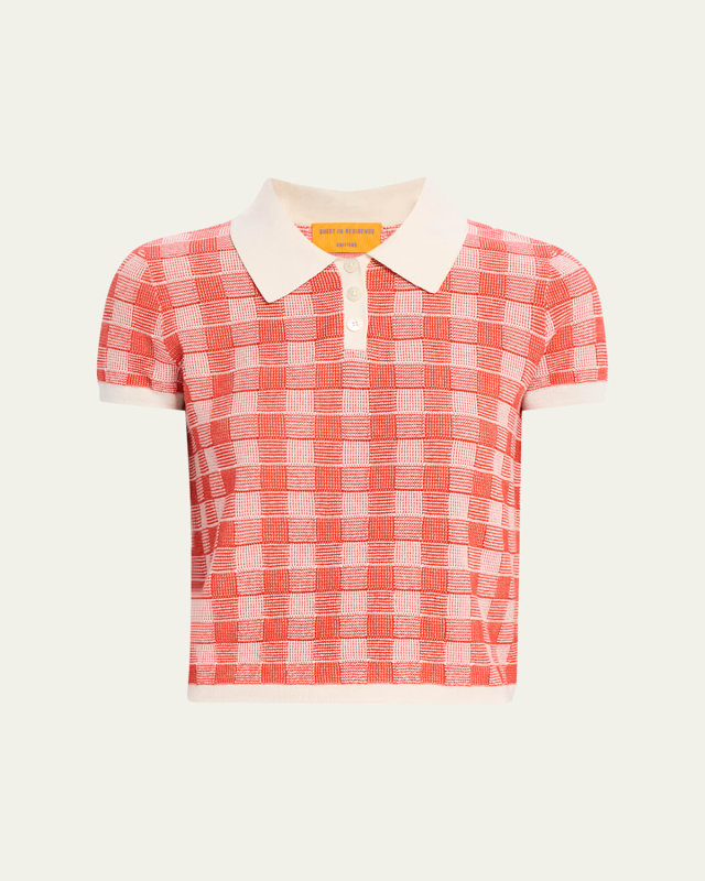 Gingham Shrunken Polo